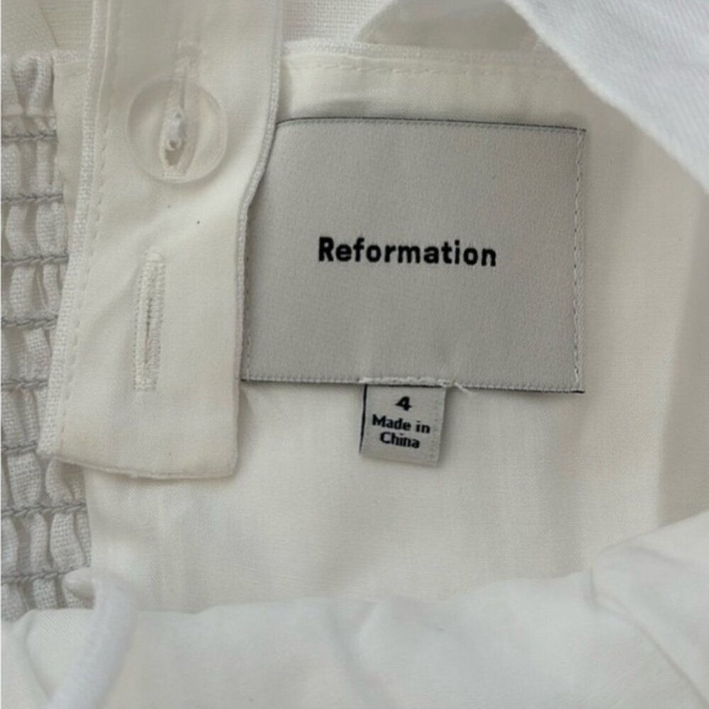 NEW Reformation Balia Linen Sleeveless Midi Dress in White | US 4 UK 8 - Picture 10 of 16